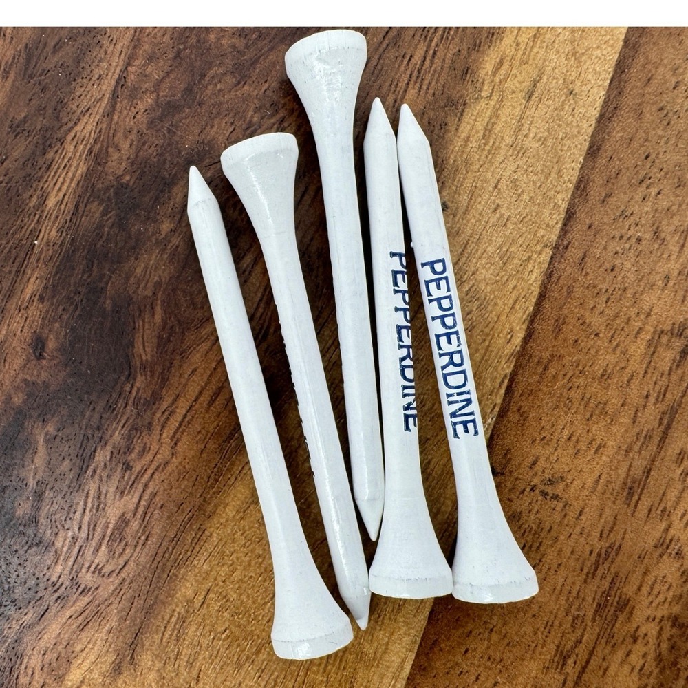 Pepperdine University Golf Tees Set 5 Pack White Blue Collegiate Waves Gear